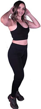 Conjunto Fitness Academia Feminino Calça Legging e Top Sem Bojo