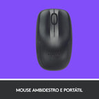 Combo Teclado e Mouse sem fio Logitech MK220 com Design Compacto, Conexão USB, Pilhas Inclusas e Layout ABNT2