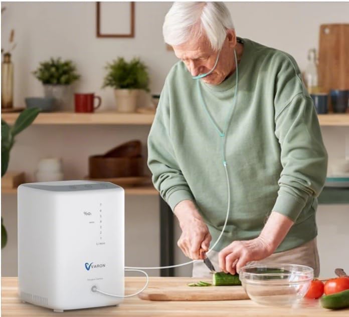 4.8kg Portátil, Concentrador de OX, 7 Níveis de Fluxo, Silencioso ≤42dB, Com Controle Remoto, Oxigênio para Casa, 110V