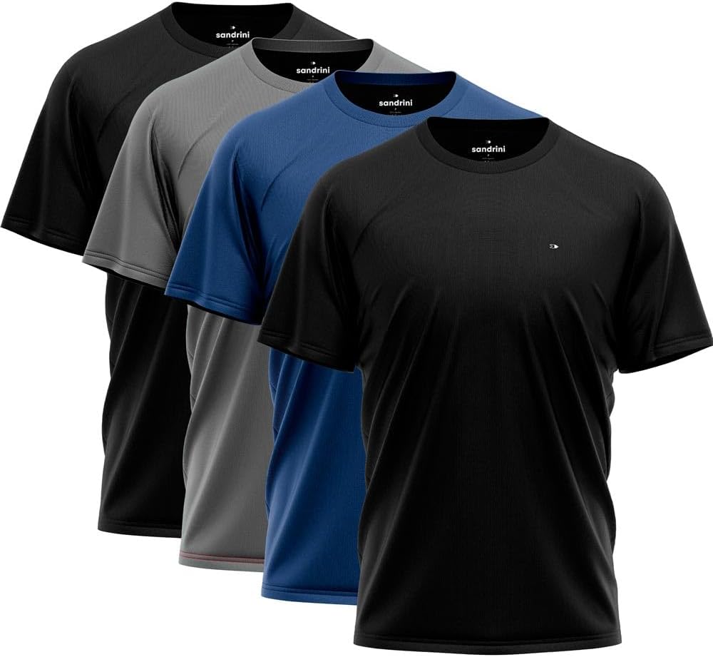 Kit 4 Camisas Dry-fit Sandrini Masculina Academia Treino Uv
