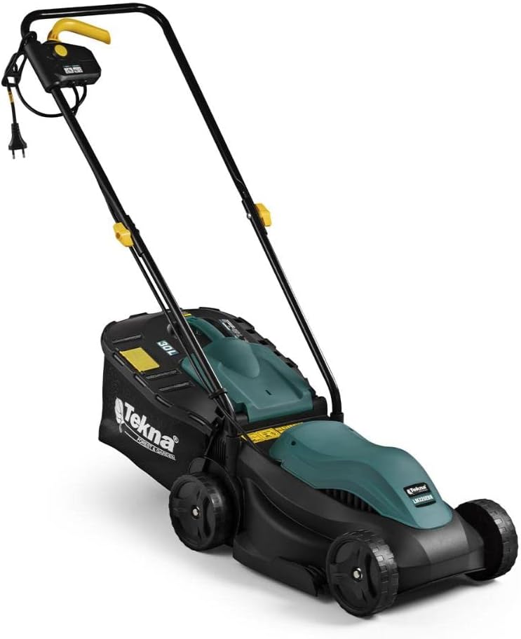 Tekna Cortador de Grama Elétrico LM320EBN1 1000W 127V – 3 Alturas de Corte, Lâmina 32cm e Recolhedor 30L – Trava de Segurança e Design Ergonômico