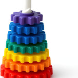 Brinquedo Infantil Didático Educativo Engrenagem Gira Torre Com 6 Peças Coloridas Que Giram 1 Base Estabilizadora E 1 Base Giratória