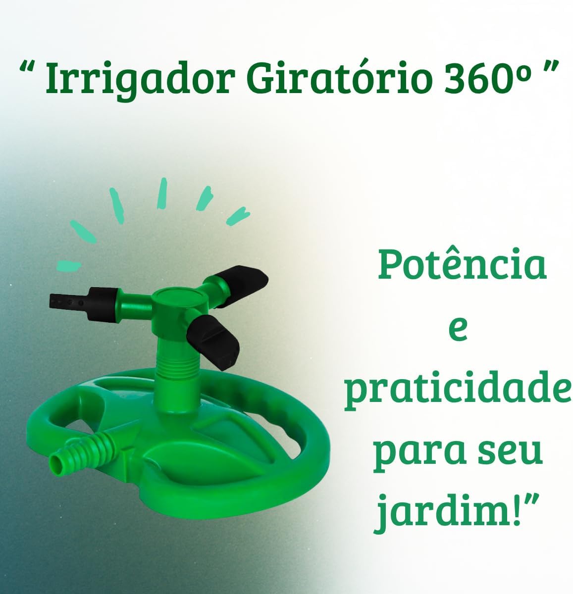 Irrigador Jardim Grama Gira 360 Graus Alto Alcance 12 Jatos
