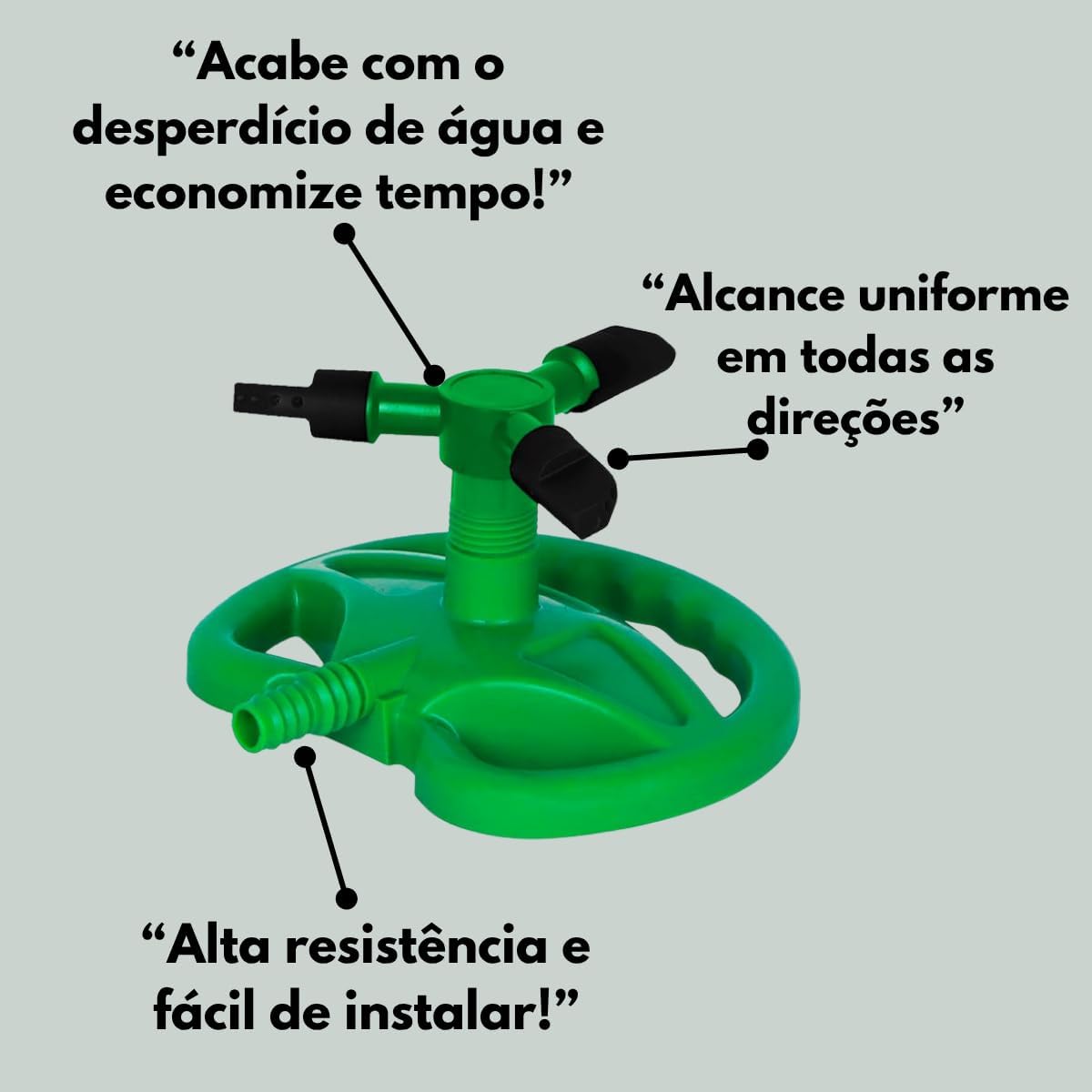 Irrigador Jardim Grama Gira 360 Graus Alto Alcance 12 Jatos