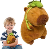 Brinquedo de Pelúcia Capivara de Desenho Animado, Mini Boneca com Mochila de Tartaruga, Boneca de 23 cm, Travesseiro de Pelúcia para Crianças