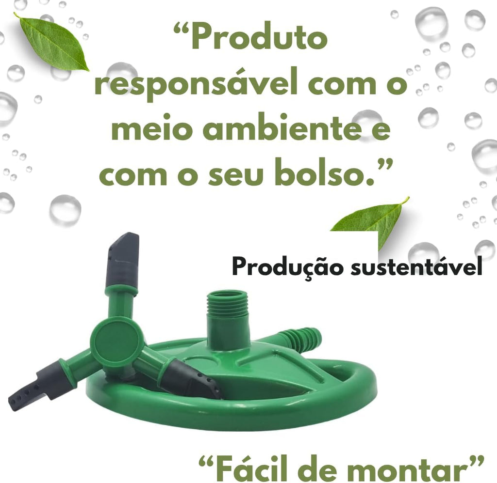 Irrigador Jardim Grama Gira 360 Graus Alto Alcance 12 Jatos