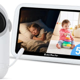 Babá Eletrônica com Monitor 5" HD, Baba Eletrônica sem Wi-Fi, Câmera com Visão Noturna e Áudio Bidirecional, Monitoramento com Zoom Digital, Ideal para Baby Monitor e Cuidados Infantis