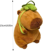Brinquedo de Pelúcia Capivara de Desenho Animado, Mini Boneca com Mochila de Tartaruga, Boneca de 23 cm, Travesseiro de Pelúcia para Crianças