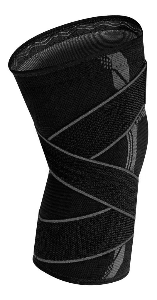 Joelheira de Compressão Armor Strap Elástica Ortopédica Profissional Premium Rubber Fit (Preto, M)