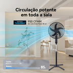 Ventilador de Coluna, Resfriamento, Silencioso, Design Slim para Casa Escritório (Preto, 110V, FS101)