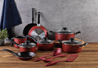 Jogo de Panelas Tramontina Turim em Alumínio com Revestimento Interno e Externo em Antiaderente Starflon Max Vermelho 11 Peças