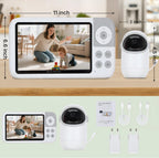 Babá Eletrônica com Monitor 5" HD, Baba Eletrônica sem Wi-Fi, Câmera com Visão Noturna e Áudio Bidirecional, Monitoramento com Zoom Digital, Ideal para Baby Monitor e Cuidados Infantis