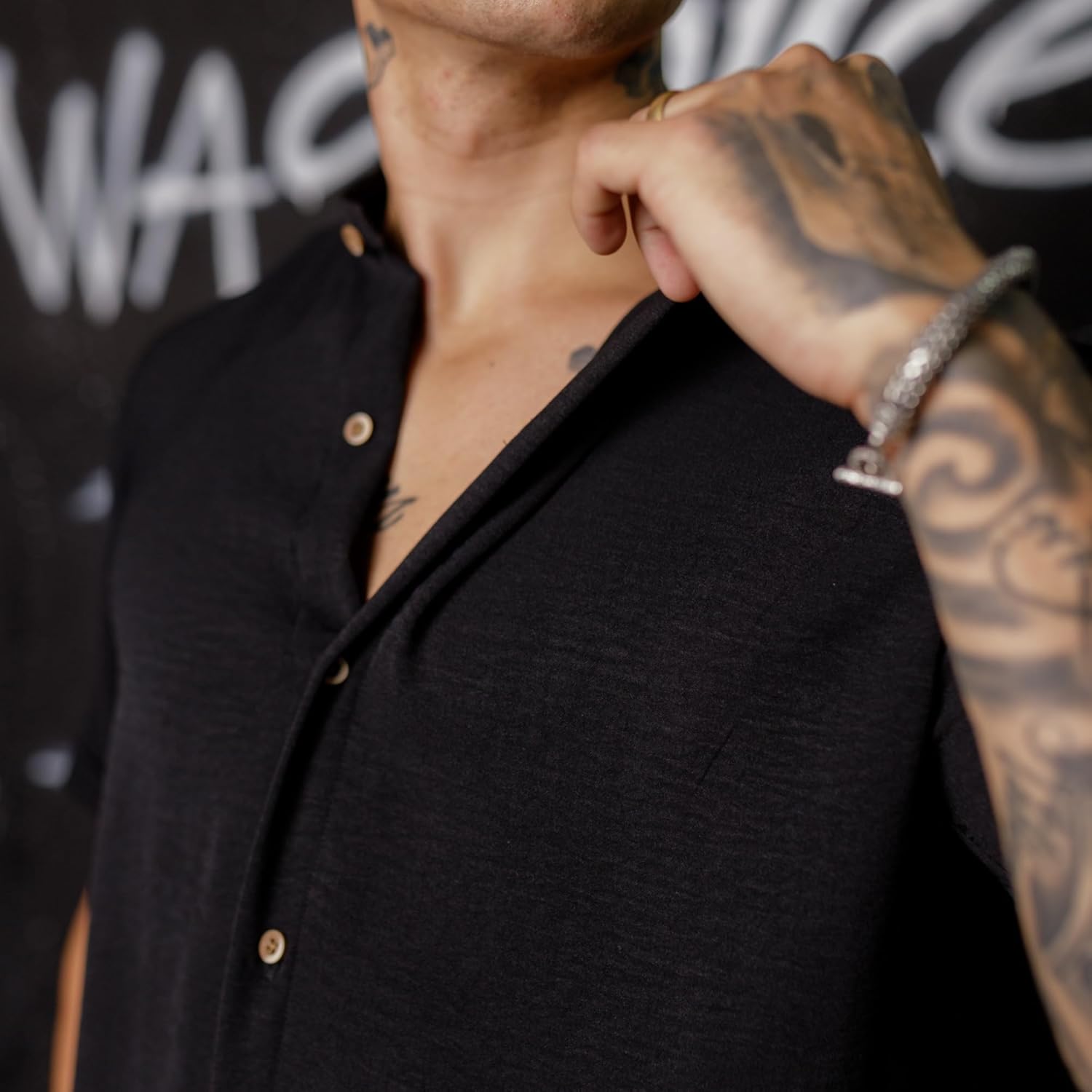 Camisa Social Masculina Manga Curta Gola Padre Elegante e Versatil Tendencia Verão