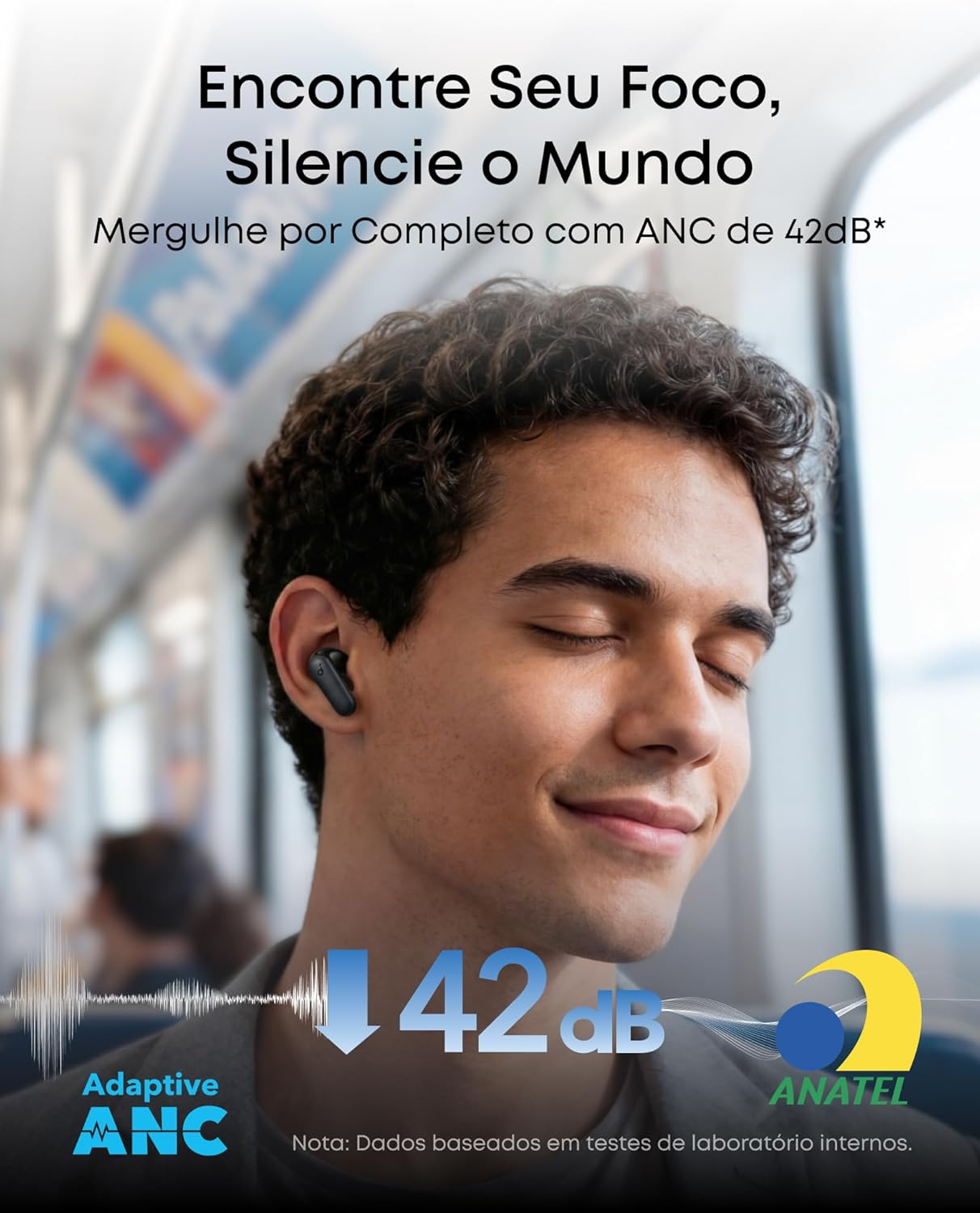 soundcore P30i da Anker, Fone de Ouvido Bluetooth 5.4 com Cancelamento de Ruído Adaptativo, Graves Poderosos, 45H de Reprodução, Estojo 2-em-1 com Suporte para Celular, IP54, Fone sem fio TWS, Preto