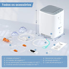 4.8kg Portátil, Concentrador de OX, 7 Níveis de Fluxo, Silencioso ≤42dB, Com Controle Remoto, Oxigênio para Casa, 110V