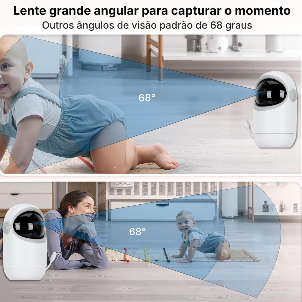 Babá Eletrônica com Monitor 5" HD, Baba Eletrônica sem Wi-Fi, Câmera com Visão Noturna e Áudio Bidirecional, Monitoramento com Zoom Digital, Ideal para Baby Monitor e Cuidados Infantis