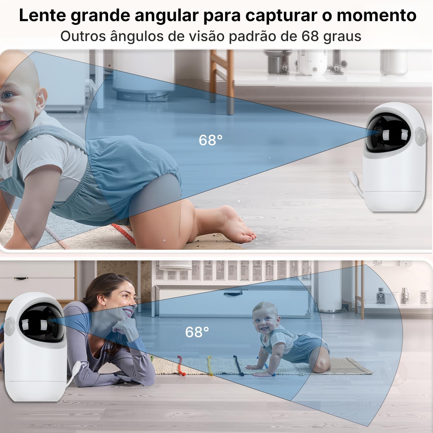Babá Eletrônica com Monitor 5" HD, Baba Eletrônica sem Wi-Fi, Câmera com Visão Noturna e Áudio Bidirecional, Monitoramento com Zoom Digital, Ideal para Baby Monitor e Cuidados Infantis