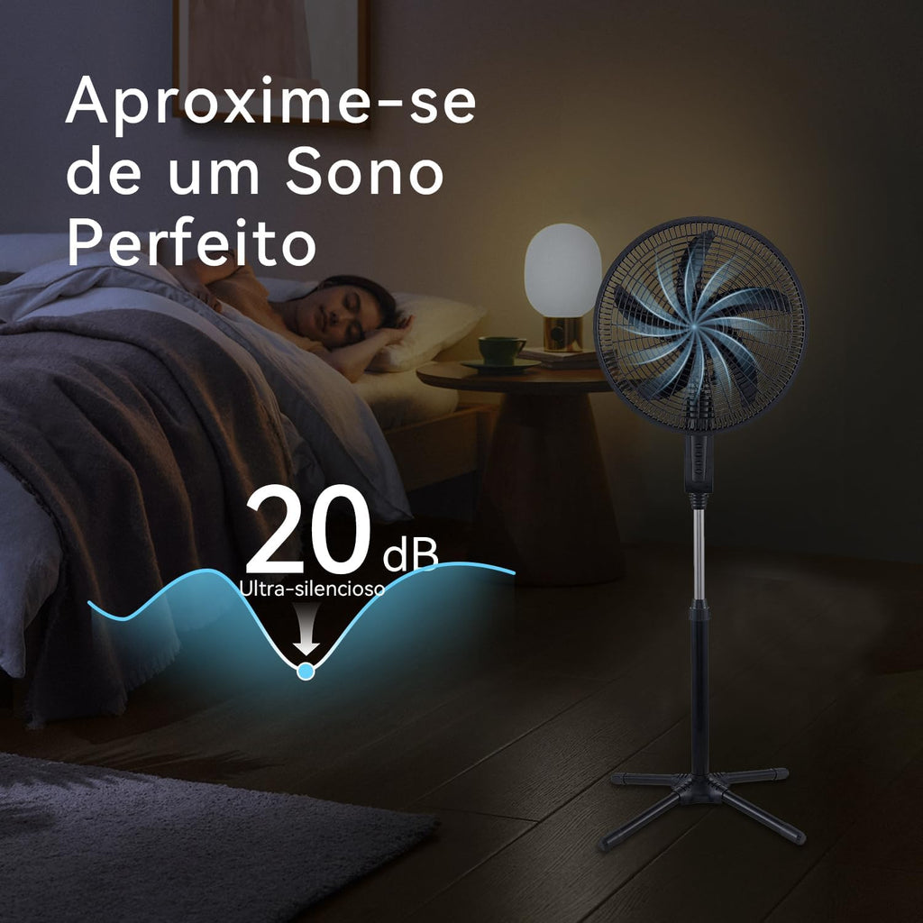 Ventilador de Coluna, Resfriamento, Silencioso, Design Slim para Casa Escritório (Preto, 110V, FS101)