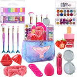 Kit de Maquiagem Infantil, 11 Itens, com Maleta Sereia, Paletas de Sombras, Glitter, Pincéis e Acessórios