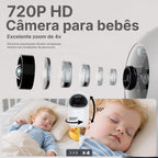 Babá Eletrônica com Monitor 5" HD, Baba Eletrônica sem Wi-Fi, Câmera com Visão Noturna e Áudio Bidirecional, Monitoramento com Zoom Digital, Ideal para Baby Monitor e Cuidados Infantis