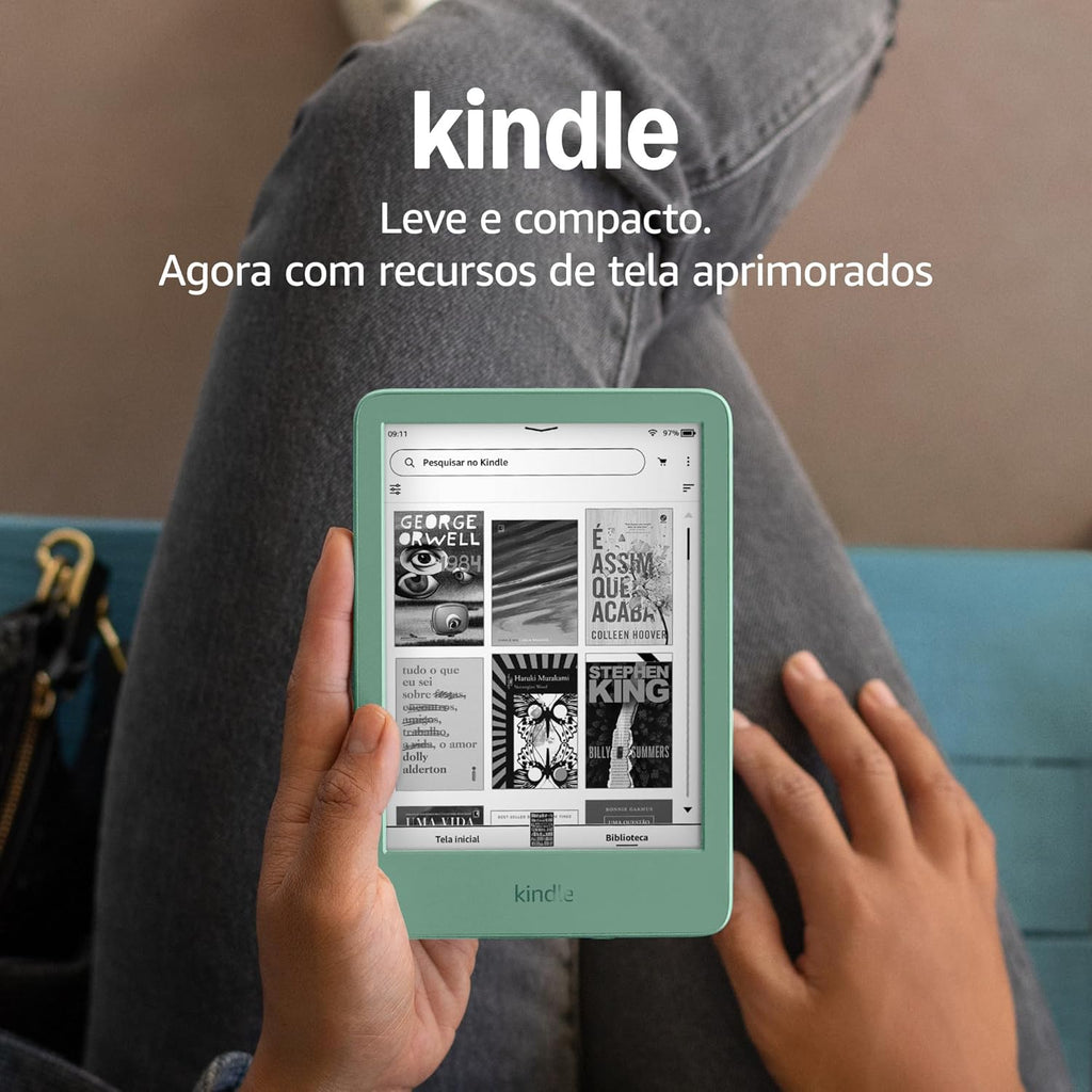 Kindle 16 GB (Geração mais recente) - Leve e compacto, com tela antirreflexo, trocas de página mais rápidas, luz frontal ajustável e bateria de longa duração - Cor Preta